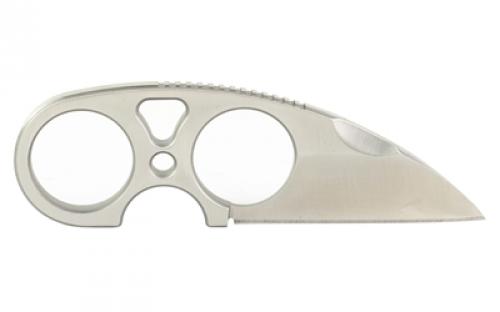 SOG Knives & Tools Snarl, Fixed Blade Knife, 2.3" Straight Edge Sheepsfoot, Silver Stainless Steel Handle, 9Cr18MoV Steel, Satin Finish, Silver, Includes Kydex Sheath SOG-JB01K-CP