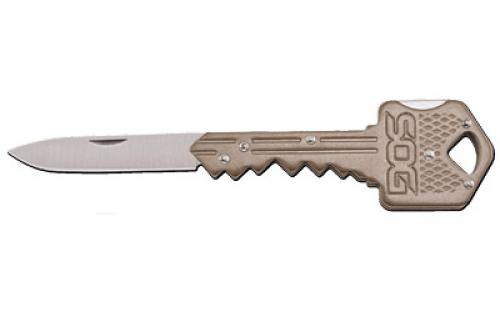 SOG Knives & Tools Folding Key, Folding Knife, 1.5 Straight Edge Drop Point, Brass Stainless Steel Handle, 420J2 Steel, Satin Finish, Silver SOG-KEY102-CP
