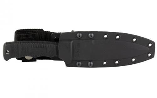 SOG Knives & Tools Seal Pup, Fixed Blade Knife, 4.75" Partially Serrated, Clip Point, Black Glass Reinforced Nylon Handle, AUS-8 Steel, Hardcased Finish, Black, Includes Kydex Sheath SOG-M37K