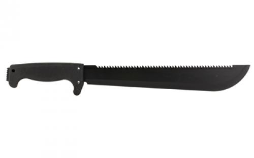 SOG Knives & Tools SOGfari Machete, 13" Straight/Saw Back Edge, Black Kraton Handle, 3Cr13 Steel, Powder Coat Finish, Black, Includes Nylon Sheath SOG-MC01-N