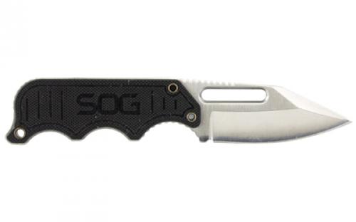 SOG Knives & Tools Instinct, Fixed Blade Knife, 2.3" Straight Edge Clip Point, Black Stainless Steel and G10 Handle, 5Cr15MoV Steel, Satin Finish, Silver, Includes Hard Molded Nylon SOG-NB1012-CP