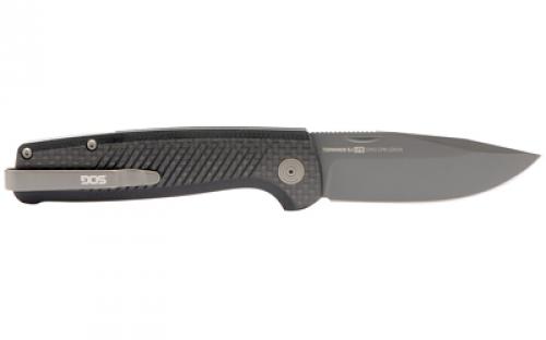 SOG Knives & Tools Terminus SJ, Folding Knife, 2.9" Clip Point Straight Edge, G10 and Carbon Fiber Handle, Cryo S35VN Steel, Titanium Nitride Finish, Black SOG-TM1006-BX