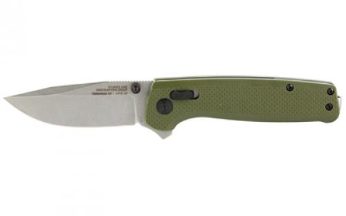 SOG Knives & Tools Terminus XR, Folding Knife, 2.95 Straight Clip Point, Olive Drab Green G10 Handle, D2 Steel, Stonewashed Finish, Silver SOG-TM1022-CP