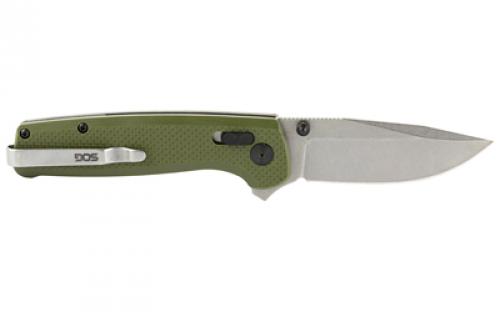SOG Knives & Tools Terminus XR, Folding Knife, 2.95" Straight Clip Point, Olive Drab Green G10 Handle, D2 Steel, Stonewashed Finish, Silver SOG-TM1022-CP