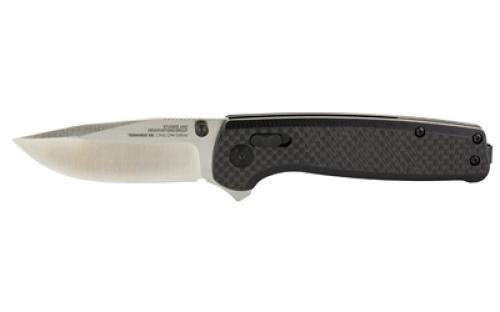SOG Knives & Tools Terminus XR, Folding Knife, 2.95 Straight Clip Point, Black G10 and Carbon Fiber Handle, CPM S35VN Steel, Satin Finish, Silver SOG-TM1025-BX