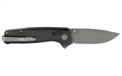 SOG Knives & Tools Terminus XR LTE, Folding Knife, 2.95" Straight Clip Point, Black G10 and Carbon Fiber Frame, CPM S35VN Steel, Titanium Nitride Finish, Graphite SOG-TM1032-BX