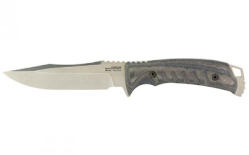 SOG Knives & Tools Pillar, Fixed Blade Knife, 5 Clip Point Straight Edge, Black Canvas Micarta Handle, S35VN Steel, Stonewashed Finish, Silver, Includes Kydex Sheath SOG-UF1001-BX