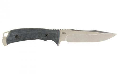 SOG Knives & Tools Pillar, Fixed Blade Knife, 5" Clip Point Straight Edge, Black Canvas Micarta Handle, S35VN Steel, Stonewashed Finish, Silver, Includes Kydex Sheath SOG-UF1001-BX
