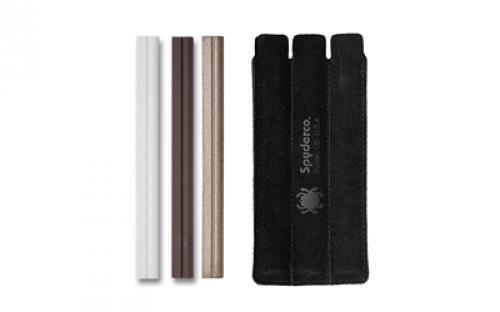 Spyderco Profile Stone Set, 3 Knife Sharpening Stones, 8 Long, Ceramic and Cubic Boron Nitride Construction, Includes Pouch 701MFCBN