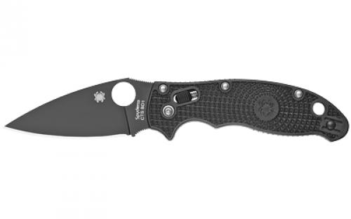 Spyderco Manix, 3.375 2 Folding Knife, Black Blade, Lightweight, Black C101PBBK2