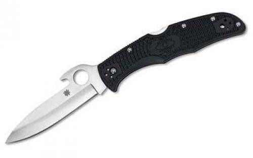 Spyderco Endura 4, 3.81 Folding Knife, Clip Point, Plain Edge, VG10/Satin, Gray FRN, Emerson Wave/Circle Thumb Hole/Pocket Clip C10PGYW
