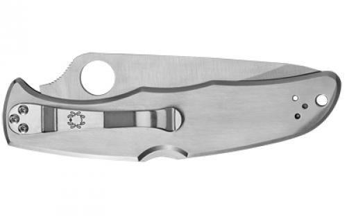 Spyderco Endura 4, 3.375" Folding Knife, Clip Point, Combo Edge, VG10/Satin, Stainless, Circle Thumb Hole/Pocket Clip C10PS
