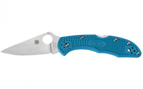 Spyderco Delica4, 2.875 Folding Knife, Flat-Ground, Lightweight, Blue C11FPBL