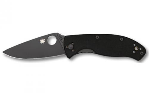 Spyderco Tenacious, 3.38 Folding Knife, Plain Edge, VG10/Black, Black G10 Handle C122GBBKP