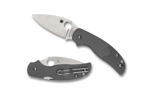 Spyderco Sage 5 Lightweight, Folding Knife, Plain Edge, Gray FRN Handle, Satin Finish, Silver, 3 Blade Length, Maxamet Steel C123PGY