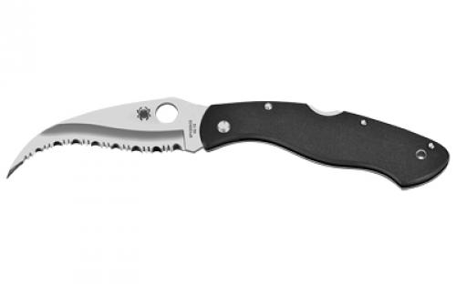 Spyderco Civilian, 4.125 Folding Knife, Reverse S, SpyderEdge Edge, VG10/Satin, Black G10, Circle Thumb Hole/Pocket Clip C12GS