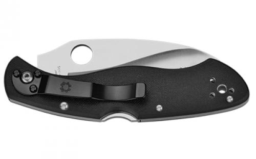 Spyderco Civilian, 4.125" Folding Knife, Reverse S, SpyderEdge Edge, VG10/Satin, Black G10, Circle Thumb Hole/Pocket Clip C12GS