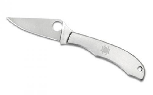Spyderco HoneyBee, 1.67 Folding Knife, Plain Edge, Stainless Steel, Silver Finish C137P