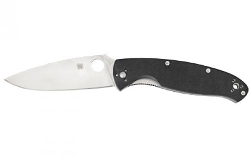 Spyderco Resilience, 4.2 Folding Knife, Clip Point, Plain Edge, 8Cr13MoV/Satin, Black G10, Circle Thumb Hole/Pocket Clip C142GP