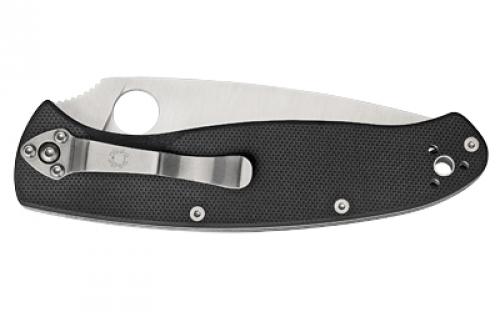 Spyderco Resilience, 4.2" Folding Knife, Clip Point, Plain Edge, 8Cr13MoV/Satin, Black G10, Circle Thumb Hole/Pocket Clip C142GP