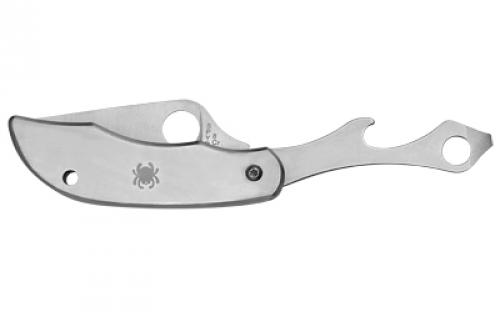 Spyderco ClipiTool, 2" Folding Knife, 8Cr13MoV, Plain, Bottle Opener & Screwdriver, Circle Thumb Hole/Pocket Clip, Stainless, Box C175P