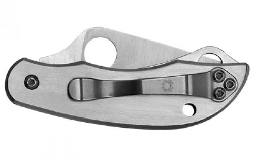 Spyderco ClipiTool, 2" Folding Knife, 8Cr13MoV, Plain, Bottle Opener & Screwdriver, Circle Thumb Hole/Pocket Clip, Stainless, Box C175P