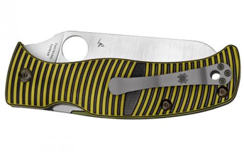 Spyderco Caribbean, 3.7" Folding Knife, Black/Yellow G-10, LC200N Sheepfoot C217GPSF
