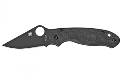 Spyderco Para 3 lightweight, CTS BD1N Steel, Black Blade Plain Edge, 2.95, Kraton Handle, Folding knife C223PBBK
