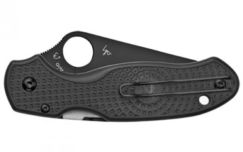 Spyderco Para 3 lightweight, CTS BD1N Steel, Black Blade Plain Edge, 2.95", Kraton Handle, Folding knife C223PBBK