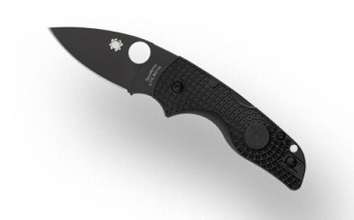 Spyderco Lil Native Lightweight, Folding Knife, Plain Edge, Black FRN Handle, Matte Finish, Black, 2.43 Blade Length, CTS BD1N Steel C230PBBK