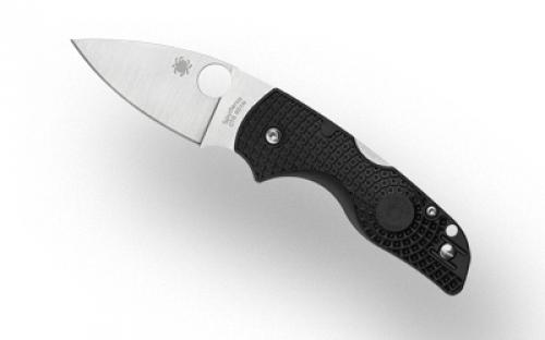 Spyderco Lil Native Lightweight, Folding Knife, Plain Edge, Black FRN Handle, Satin Finish, Silver, 2.43 Blade Length, CTS BD1N Steel C230PBK