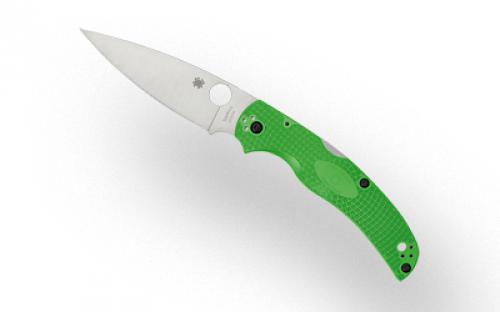 Spyderco Native Chief Lightweight Salt, Folding Knife, Plain Edge, Green FRN Handle, Satin Finish, Silver, 4.02 Blade Length, LC200N Steel C244PGR