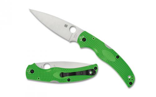 Spyderco Native Chief Lightweight Salt, Folding Knife, SpyderEdge Serrated Blade, Green FRN Handle, Satin Finish, Silver, 4.02 Blade Length, LC200N Steel C244SGR