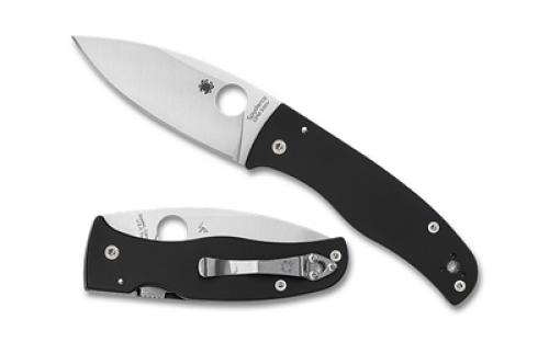 Spyderco Bodacious, Folding Knife, SpyderEdge Serrated Blade, Black G-10 Handle, Satin Finish, Silver, 3.66 Blade Length, CPM-S30V Steel C263GS