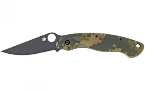 Spyderco Military Model, 4 Folding Knife, Black Blade, Camo G-10 C36GPCMOBK