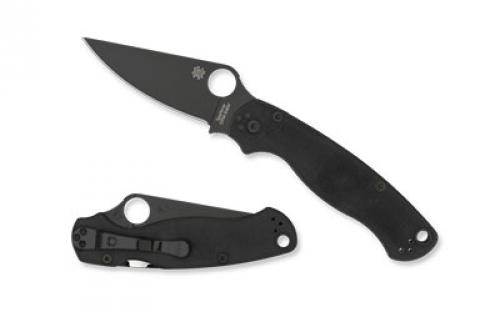 Spyderco Para Military 2, 3.42 Folding Knife, CPM-S30V With black DLC Blade, Black G10 Handle, Plain Edge C81GPBK2