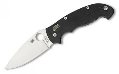 Spyderco Manix 2 XL, 3.875 Folding Knife, Clip Point, Plain Edge, CPM-S30V, Black G10, Circle Thumb Hole/Pocket Clip C95GP2