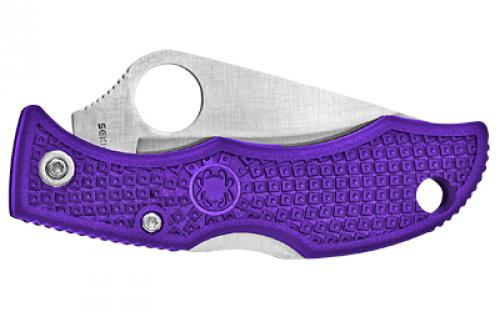 Spyderco Ladybug 3, 1.94" Folding Knife, Clip Point, Plain Edge, VG-10 Purple FRN, Circle Thumb Hole LPRP3