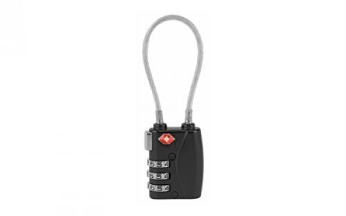 Firearm Safety Devices Corporation Lock, Black, TSA Lock w/Steel Cable TSA380RCB