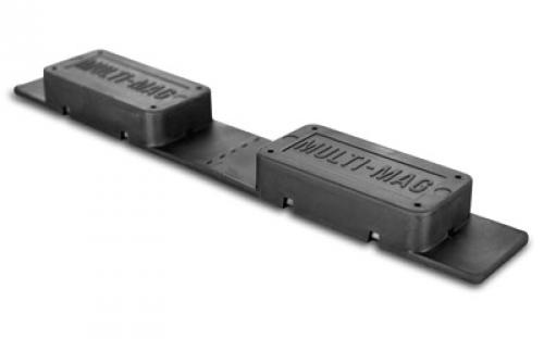 Gun Storage Solutions Multi-Mags, Double Soft Rubber Coated Magnet strip for semi-auto/magazine storage, 2 per Strip, 2 Strips per Package, Black MULTMAG2
