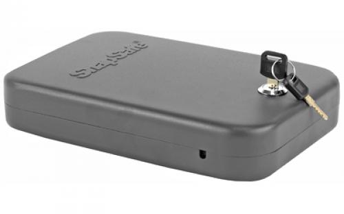SnapSafe Lock Box, Large, 9.5" x 6.5" x 1.75", Key Lock, 16 Gauge Steel, Cable Included, Black Finish 75200