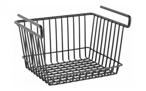 SnapSafe Hanging Shelf Basket, 11.75W x 7.5H x 9D Holds Up To 40lbs., Black Finish 76011