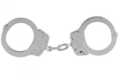 Smith & Wesson M100 Handcuff, Nickel, Chain, Lever Lock 350122