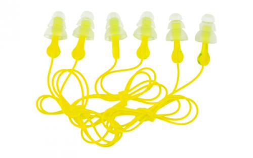 3M/Peltor Tri-Flange Ear Plug, Reusable, Hearing Protection With Cord, 3 Pack, Yellow 97317-10C