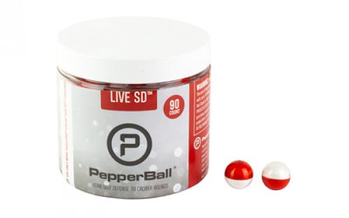 PepperBall Live, Pepper Ball Projectile, Red, 90 Count, Fits TCP Launcher 102-06-0351