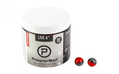 PepperBall Live-X, Pepper Ball Projectile, Red and Black, 90 Count, Fits TCP Launcher 104-81-0352