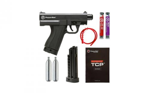 PepperBall TCP, Pepper Spray Launcher, Ready To Defend Kit, Black, (2) 8g Co2 Cartridges, 1 Extra Magazine, 6 Live SD Projectiles, 6 Inert Projectiles 769-01-0507
