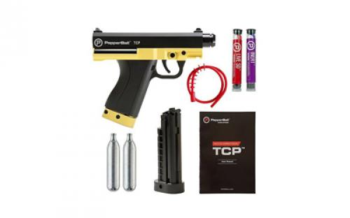 PepperBall TCP, Pepper Spray Launcher, Ready To Defend Kit, Yellow, (2) 8g Co2 Cartridges, 1 Extra Magazine, 6 Live SD Projectiles, 6 Inert Projectiles 769-03-0506