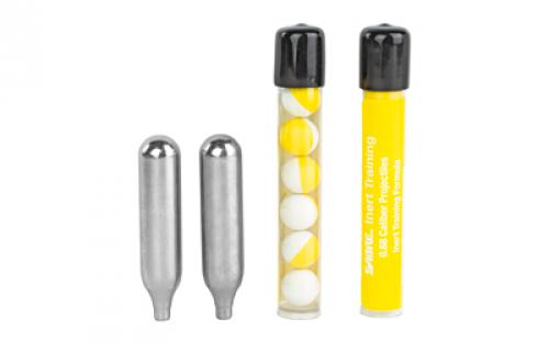 Sabre Pepper Launcher, 14 Inert Projectiles + 2 CO2 Cartridges, Yellow SPINERT-R-01