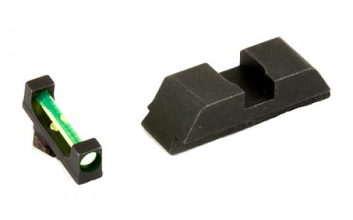 AmeriGlo Sight, Fits Glock 17,19,22,23,24,26,27,33,34,35,37,38,39, Green Fiber Front Black Rear GFT-114